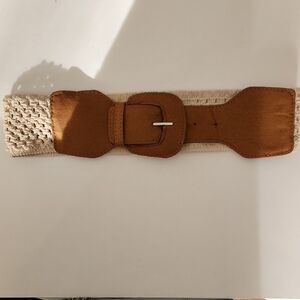 Tan Woven Stretch Belt